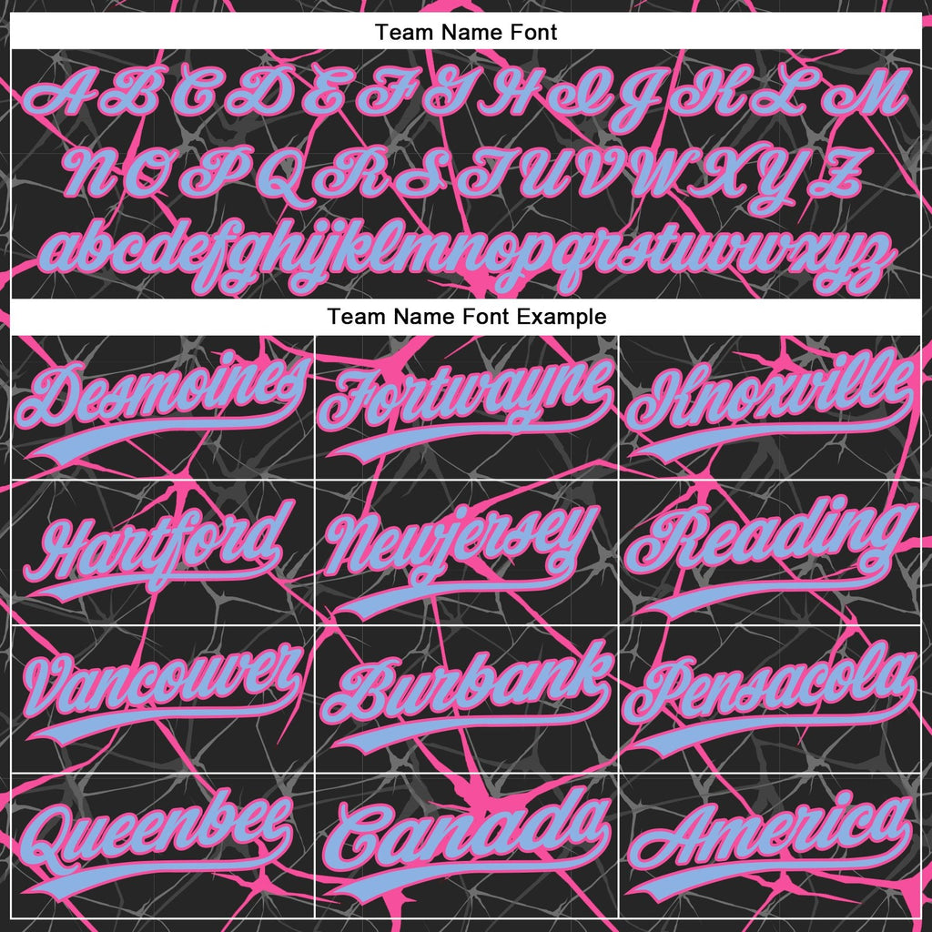 Custom Black Light Blue-Pink 3D Pattern Abstract Network Two-Button Unisex Softball Jersey photo 4