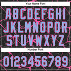 Custom Black Light Blue-Pink 3D Pattern Abstract Network Two-Button Unisex Softball Jersey photo 5