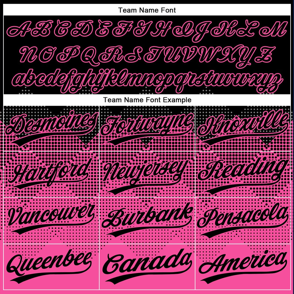 Custom Black Pink 3D Pattern Gradient Square Shapes Two-Button Unisex Softball Jersey photo 4