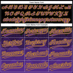 Custom Black Purple-Gold 3D Pattern Gradient Square Shapes Two-Button Unisex Softball Jersey photo 4