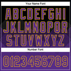 Custom Black Purple-Gold 3D Pattern Gradient Square Shapes Two-Button Unisex Softball Jersey photo 5