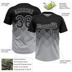 Custom Black Gray 3D Pattern Gradient Square Shapes Two-Button Unisex Softball Jersey photo 4