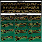 Custom Black Kelly Green-Old Gold 3D Pattern Gradient Square Shapes Two-Button Unisex Softball Jersey photo 4