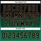 Custom Black Kelly Green-Old Gold 3D Pattern Gradient Square Shapes Two-Button Unisex Softball Jersey photo 5