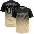 Custom Black Cream 3D Pattern Gradient Square Shapes Two-Button Unisex Softball Jersey photo 1