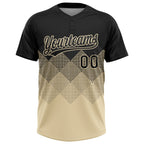 Custom Black Cream 3D Pattern Gradient Square Shapes Two-Button Unisex Softball Jersey photo 2