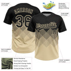 Custom Black Cream 3D Pattern Gradient Square Shapes Two-Button Unisex Softball Jersey photo 3