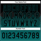 Custom Black Teal 3D Pattern Gradient Square Shapes Two-Button Unisex Softball Jersey photo 5