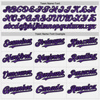 Custom White Black Pinstripe Purple Two-Button Unisex Softball Jersey photo 3