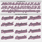 Custom White Black Pinstripe Gray-Pink Two-Button Unisex Softball Jersey photo 2