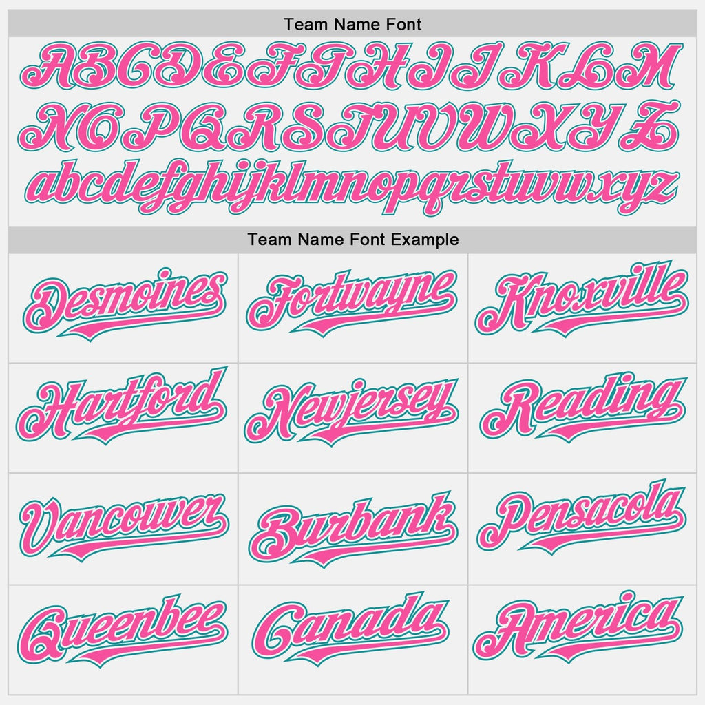 Custom White Teal Pinstripe Pink Two-Button Unisex Softball Jersey photo 2