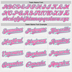 Custom White Teal Pinstripe Pink Two-Button Unisex Softball Jersey photo 2