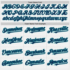 Custom White Teal Pinstripe Navy Two-Button Unisex Softball Jersey photo 2