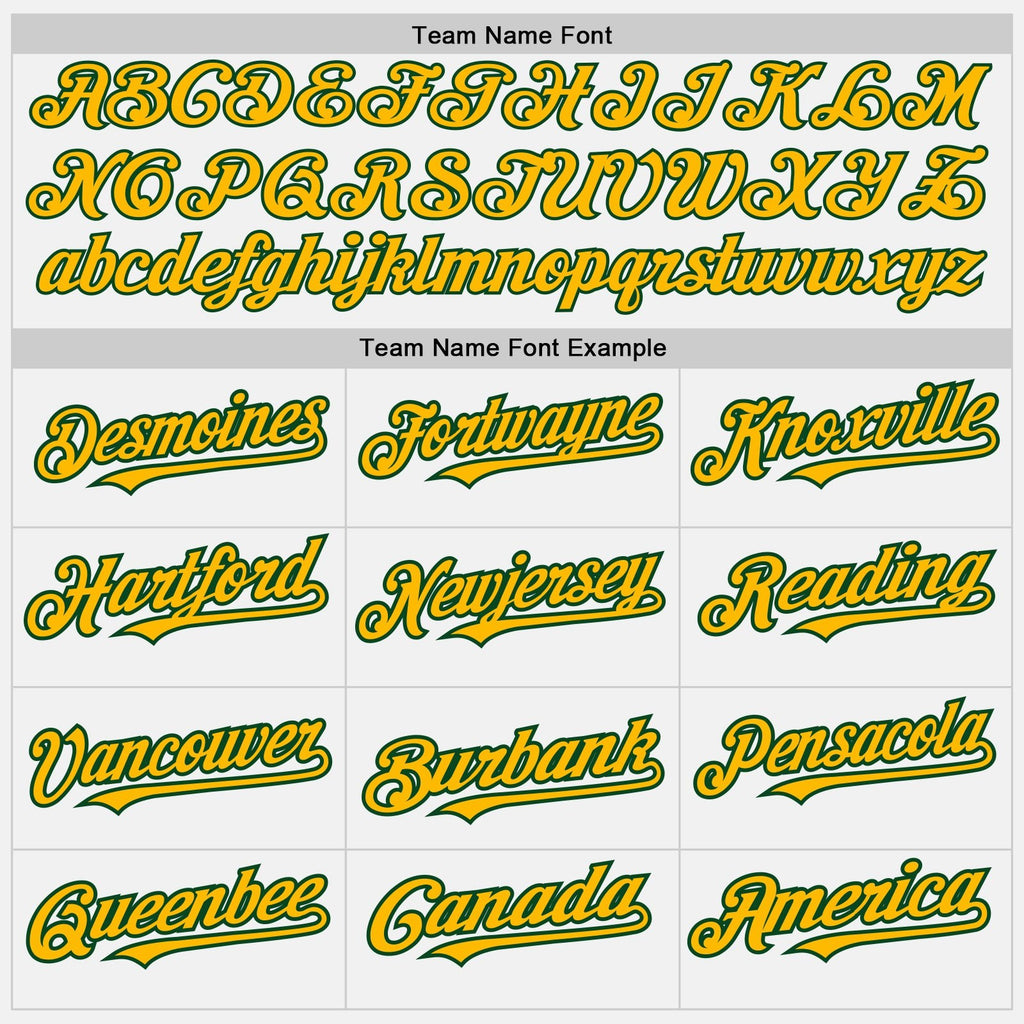 Custom White Green Pinstripe Gold Two-Button Unisex Softball Jersey photo 2