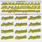 Custom White Green Pinstripe Gold Two-Button Unisex Softball Jersey photo 2