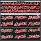 Custom Black Red Pinstripe White Two-Button Unisex Softball Jersey photo 4
