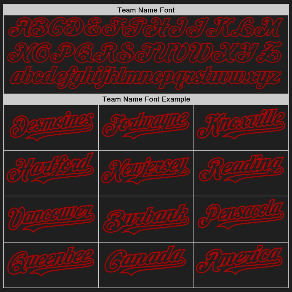Custom Black Red Pinstripe Red Two-Button Unisex Softball Jersey photo 3