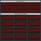 Custom Black Red Pinstripe Red Two-Button Unisex Softball Jersey photo 3