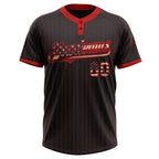 Custom Black Red Pinstripe Vintage USA Flag Two-Button Unisex Softball Jersey photo 2
