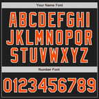 Custom Black Orange Pinstripe White Two-Button Unisex Softball Jersey photo 5