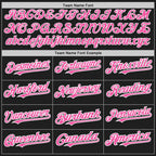 Custom Black Pink Pinstripe White Two-Button Unisex Softball Jersey photo 3