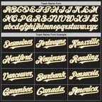 Custom Black Old Gold Pinstripe White Two-Button Unisex Softball Jersey photo 4