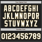 Custom Black Old Gold Pinstripe White Two-Button Unisex Softball Jersey photo 5