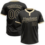 Custom Black Cream Pinstripe Cream Two-Button Unisex Softball Jersey photo 1