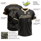 Custom Black Cream Pinstripe Cream Two-Button Unisex Softball Jersey photo 3