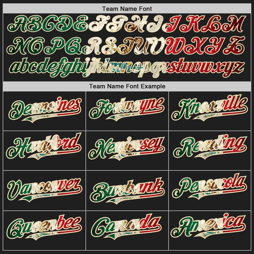 Custom Black Cream Pinstripe Vintage Mexican Flag Two-Button Unisex Softball Jersey photo 4