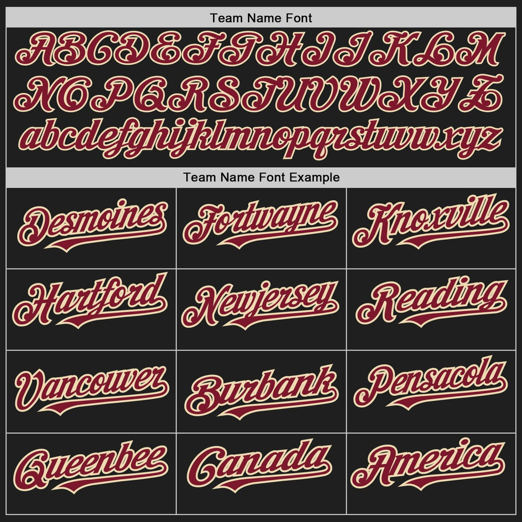 Custom Black Cream Pinstripe Crimson Two-Button Unisex Softball Jersey photo 4