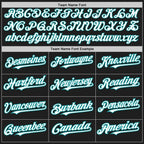 Custom Black Teal Pinstripe White Two-Button Unisex Softball Jersey photo 4