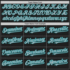 Custom Black Teal Pinstripe Gray Two-Button Unisex Softball Jersey photo 4