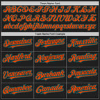 Custom Black Teal Pinstripe Orange Two-Button Unisex Softball Jersey photo 3