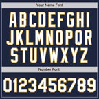 Custom Navy Old Gold Pinstripe White Two-Button Unisex Softball Jersey photo 5