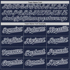 Custom Navy Gray Pinstripe White Two-Button Unisex Softball Jersey photo 3