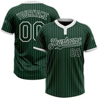 Custom Green White Pinstripe White Two-Button Unisex Softball Jersey photo 1