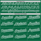Custom Kelly Green White Pinstripe White Two-Button Unisex Softball Jersey photo 3