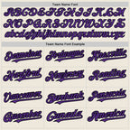 Custom Cream Black Pinstripe Purple Two-Button Unisex Softball Jersey photo 3