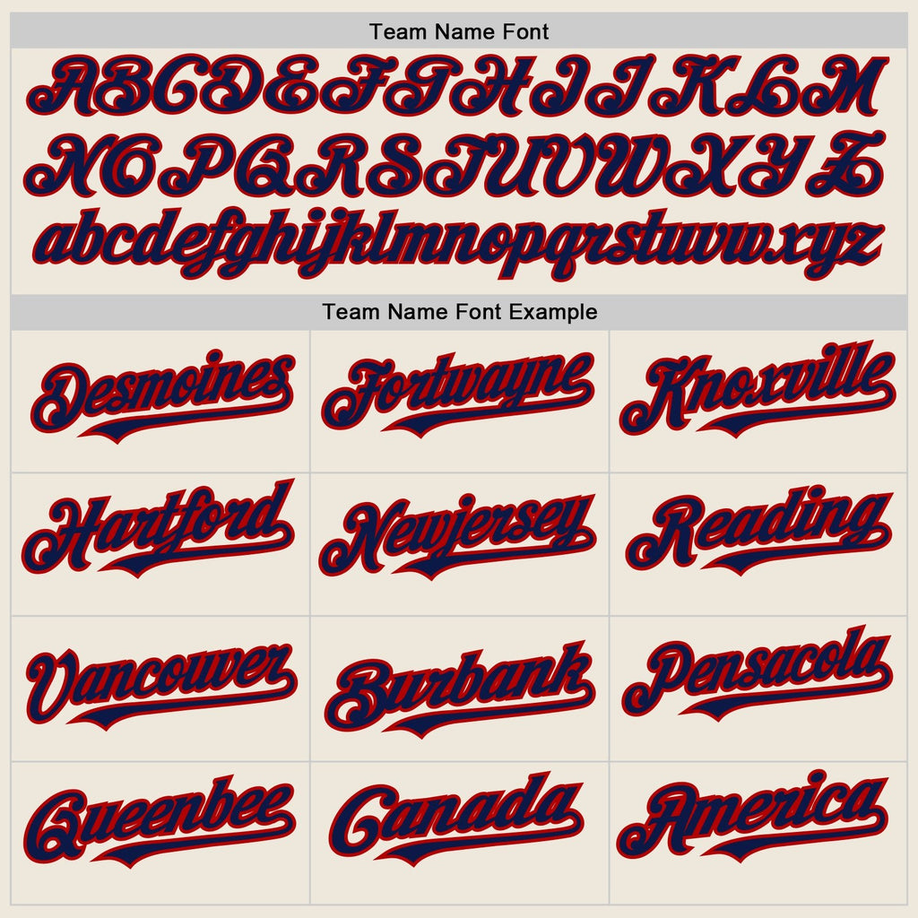 Custom Cream Red Pinstripe Navy Two-Button Unisex Softball Jersey photo 2