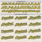 Custom Cream Royal Pinstripe Yellow Two-Button Unisex Softball Jersey photo 3