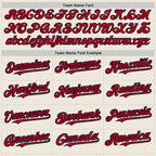 Custom Cream Navy Pinstripe Red Two-Button Unisex Softball Jersey photo 2