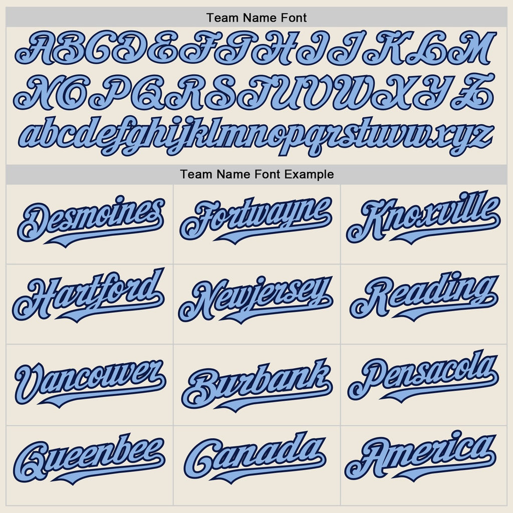 Custom Cream Navy Pinstripe Light Blue Two-Button Unisex Softball Jersey photo 2