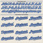 Custom Cream Navy Pinstripe Light Blue Two-Button Unisex Softball Jersey photo 2
