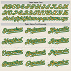 Custom Cream Kelly Green Pinstripe Old Gold Two-Button Unisex Softball Jersey photo 2