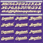 Custom Purple Old Gold Pinstripe White Two-Button Unisex Softball Jersey photo 3
