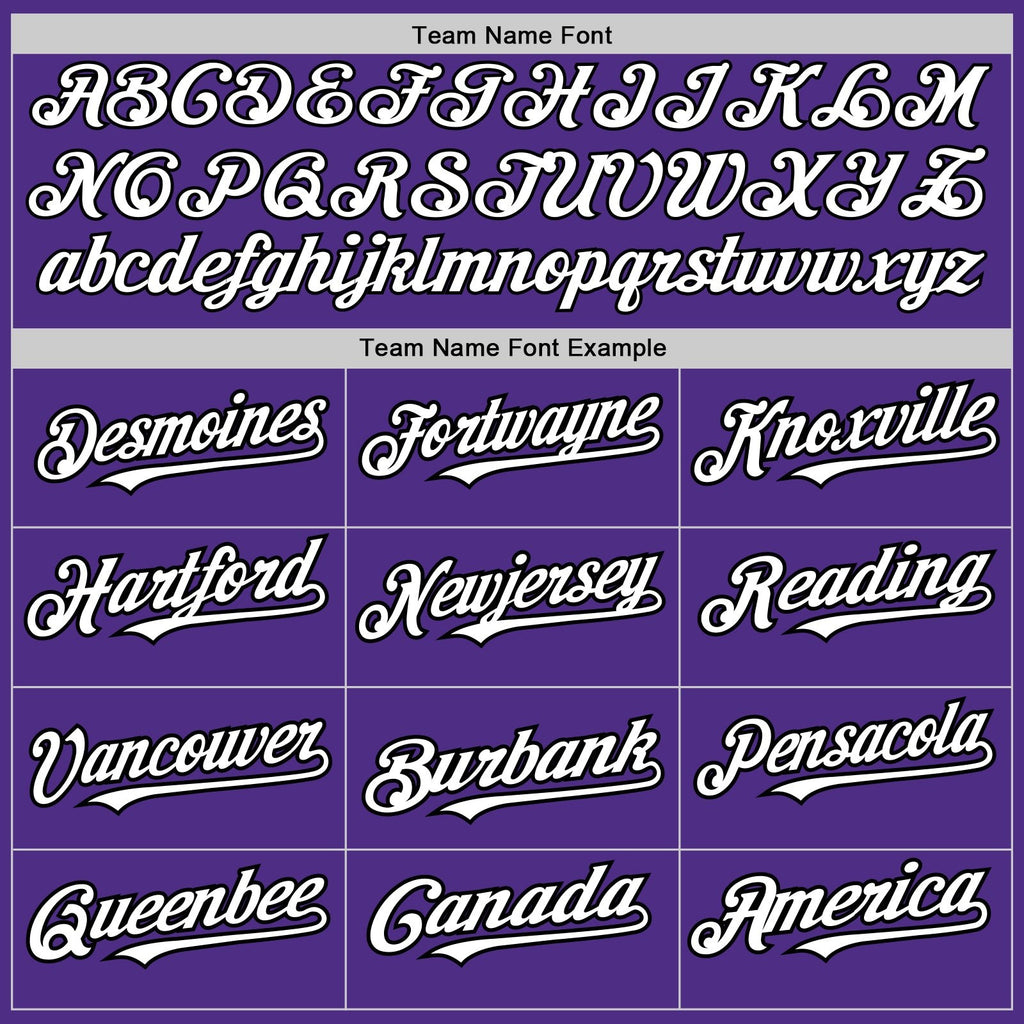 Custom Purple Black Pinstripe White Two-Button Unisex Softball Jersey photo 4