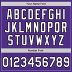 Custom Purple Black Pinstripe White Two-Button Unisex Softball Jersey photo 5