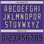 Custom Purple Black Pinstripe Gray Two-Button Unisex Softball Jersey photo 5