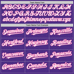 Custom Purple Pink Pinstripe White Two-Button Unisex Softball Jersey photo 4